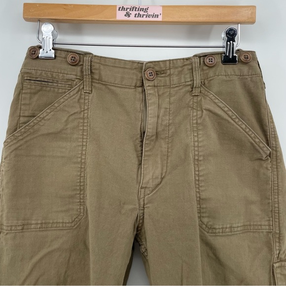 Vince Womens Cargo Jogger Pants Olive Khaki Cotton Blend 6 - Picture 4 of 11